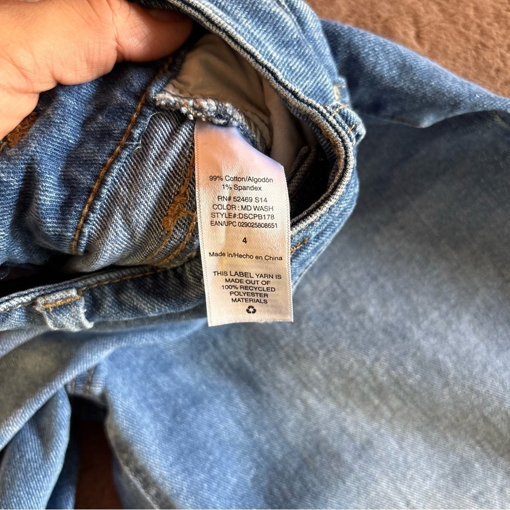 Scoop Womens Wide Leg Crop Jeans Medium Wash Raw Hem Blue Size 4 DSCPB178 - Picture 7 of 10